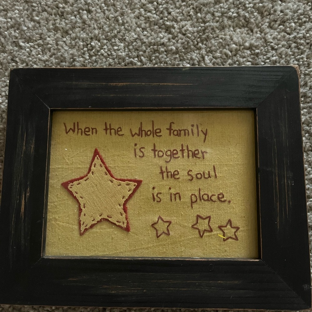 Embroidered Framed Family frame